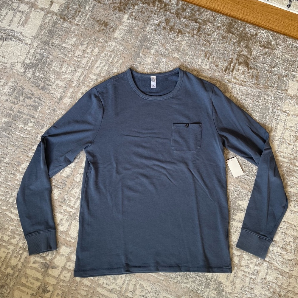 ALTERNATIVE Mens French Terry Crewneck Slate Blue Sweater MEDIUM NEW NWT